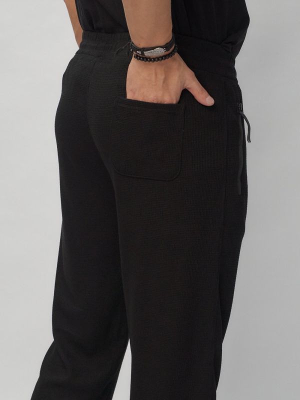 Sports joggers knitted men's black color 001Ch