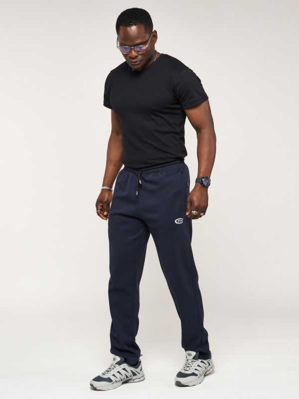 Men's sports pants with pockets, dark blue 061TS