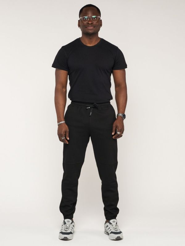 Men's black joggers with pockets 062Ch