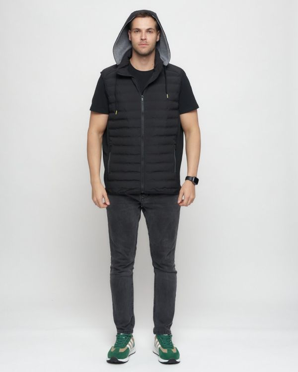 Men's black insulated sports vest 10152Ch