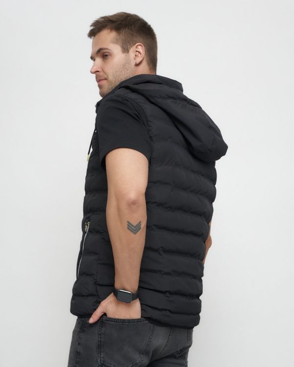 Men's black insulated sports vest 1019Ch