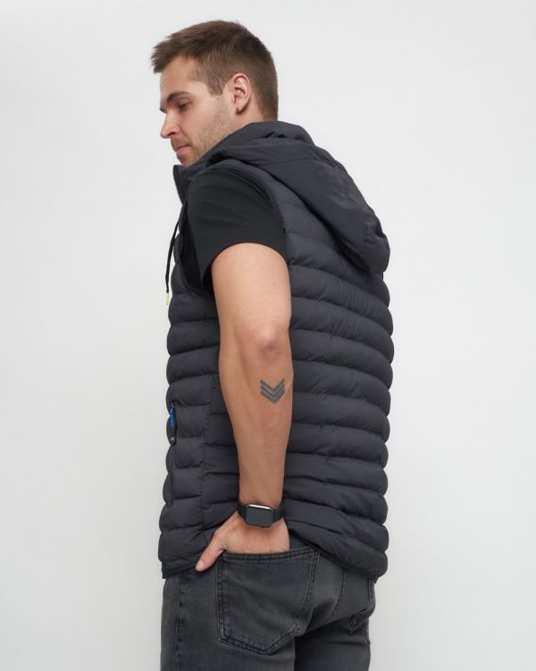 Men's black insulated sports vest 1022Ch