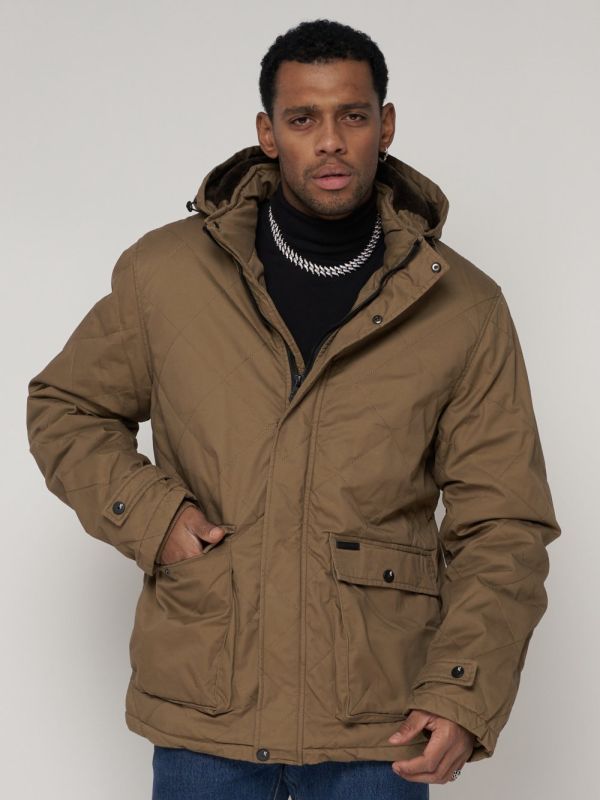 Winter jacket for men classic quilted beige 2107B