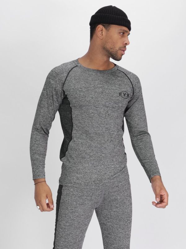 Set of men's thermal underwear without fleece gray 2211Sr