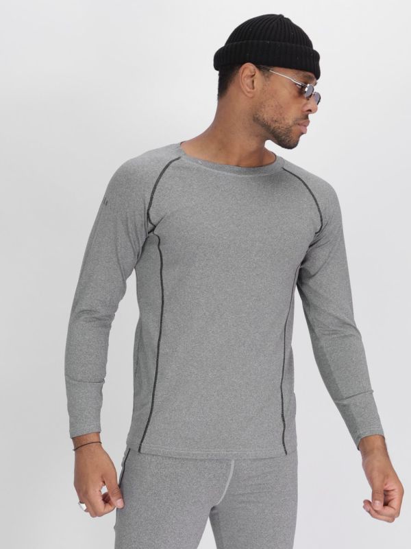 Light gray unbrushed thermal underwear set for men 2213SS