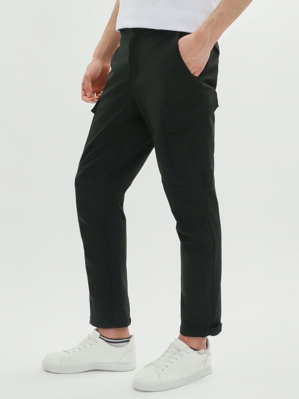 MTFORCE softshell sports trousers for men dark green 2403TZ