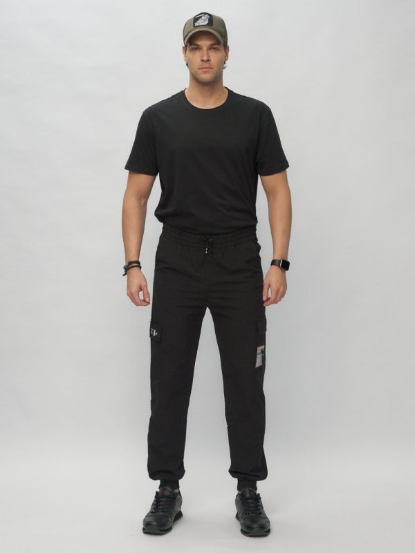 Men's black joggers with pockets 3075Ch