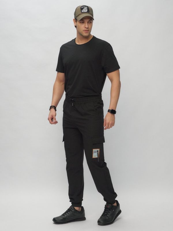 Men's black joggers with pockets 3075Ch