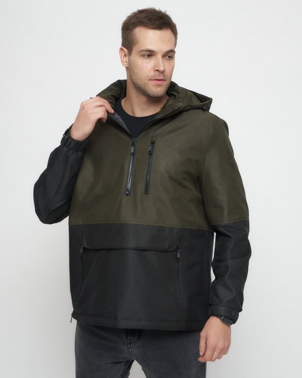 Men's sports anorak jacket in khaki 3307Kh
