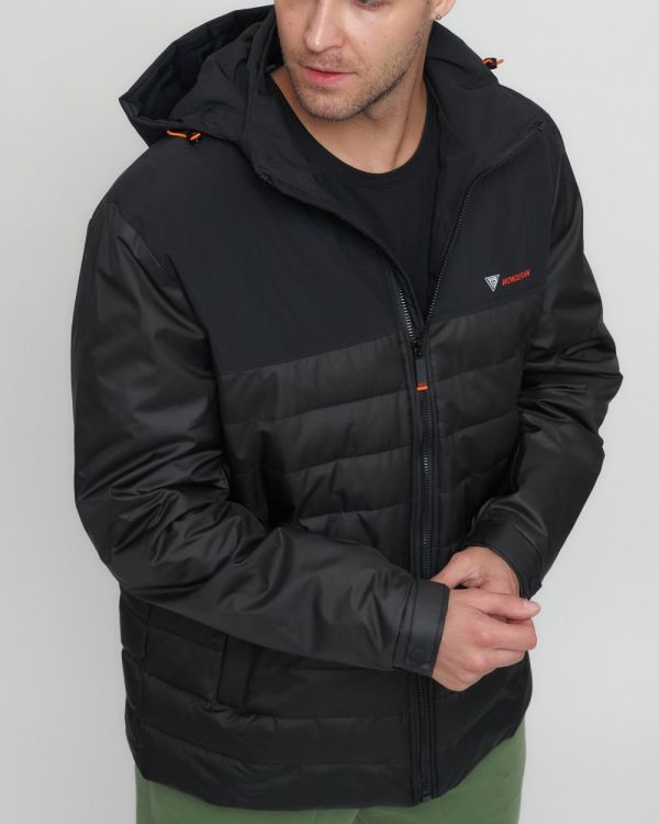 Men's sports jacket with a black hood 3368Ch