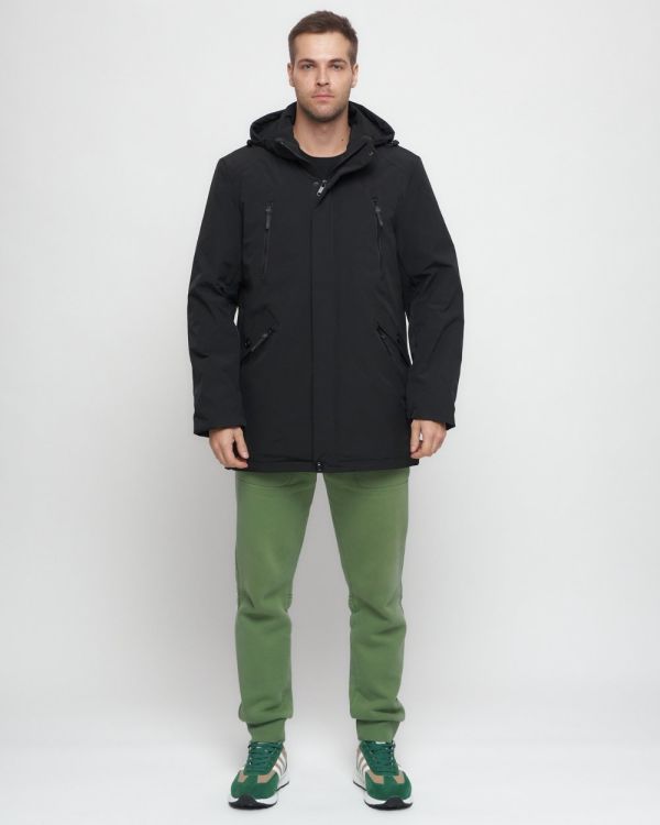 Men's sports parka with black hood 3369Ch