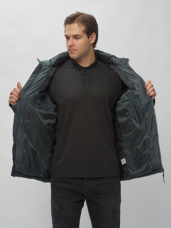 Men's sports jacket with a hood in dark gray 62188TC