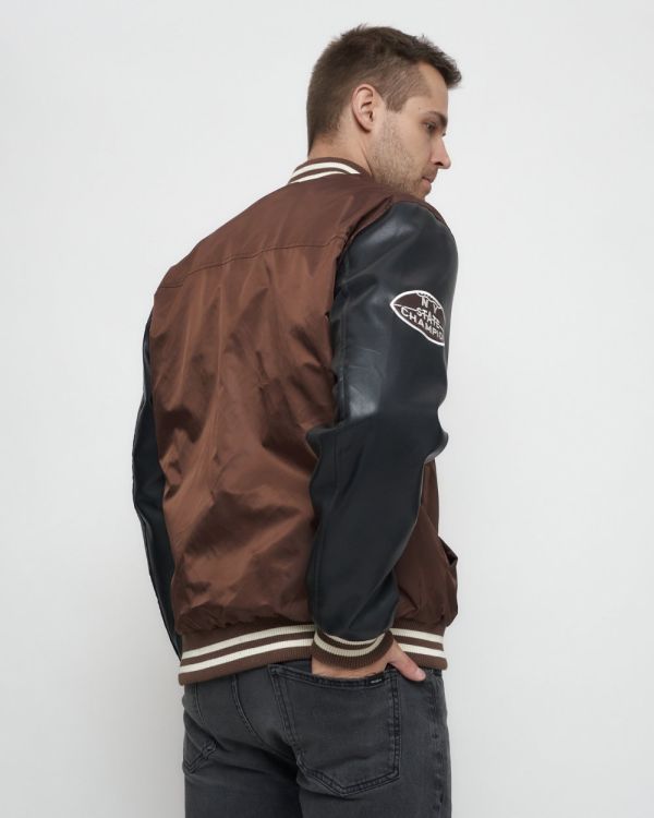 Men's brown denim bomber jacket 77192K