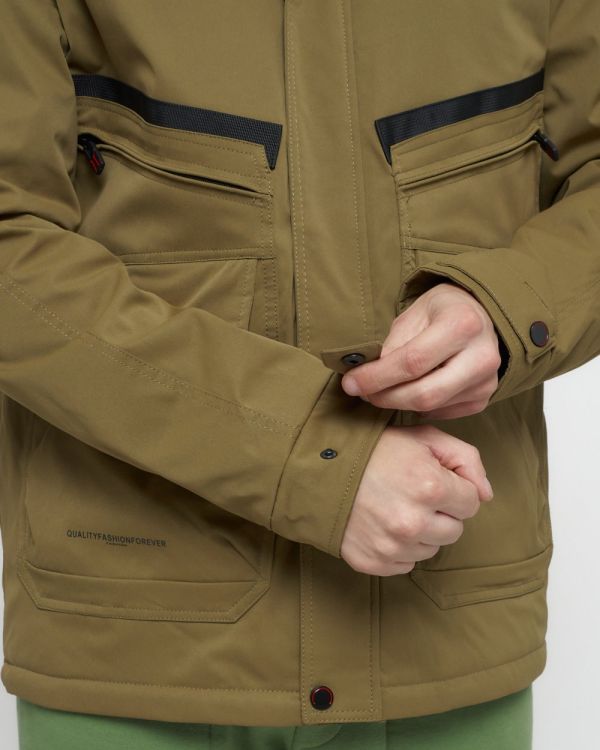 Men's sports jacket with a beige hood 8596B