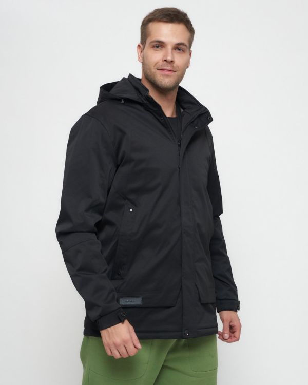 Men's sports jacket with a black hood 8599Ch