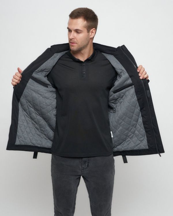 Men's sports jacket with a black hood 8600Ch