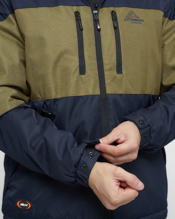 Men's sports jacket with a hood in dark blue 8808TS