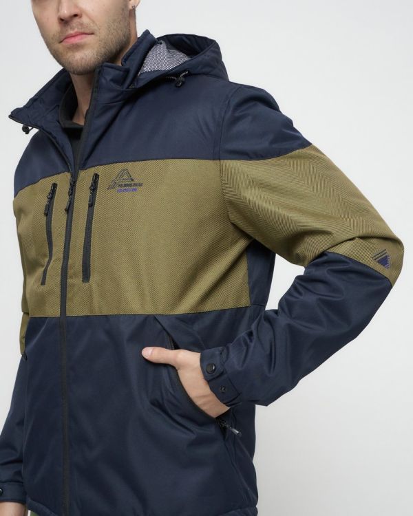 Men's sports jacket with a hood in dark blue 8808TS