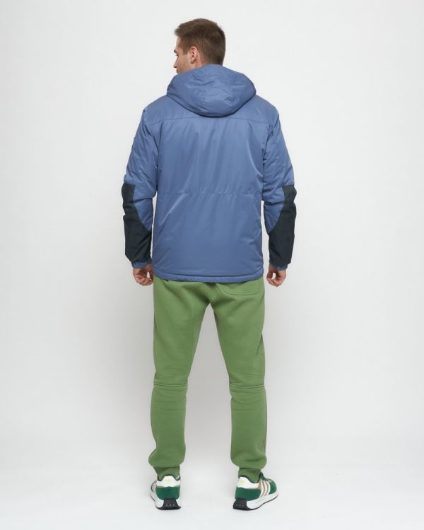Men's sports jacket with a blue hood 8815S