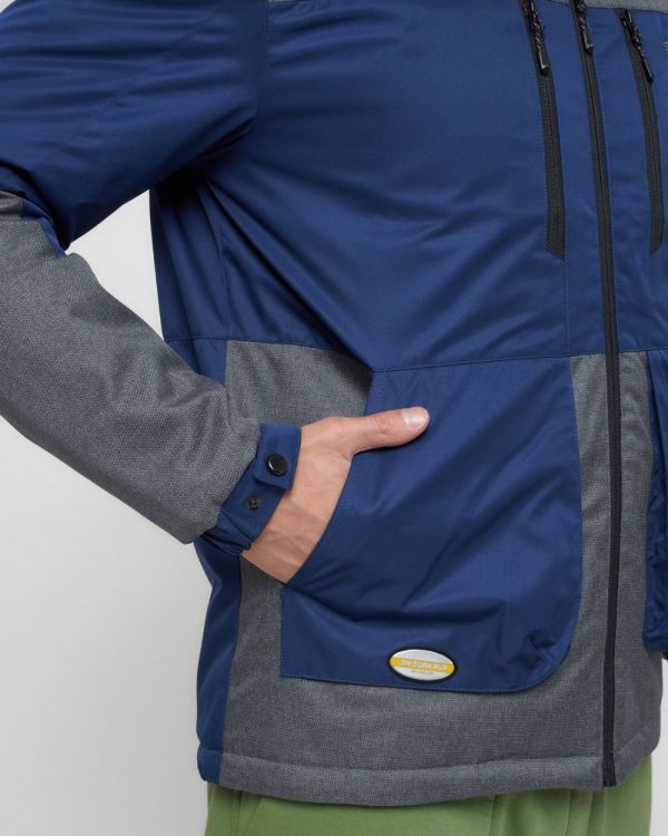 Men's sports jacket with a hood in dark blue 8815TS