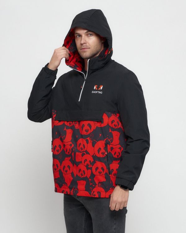 Men's red sports anorak jacket 88629Kr