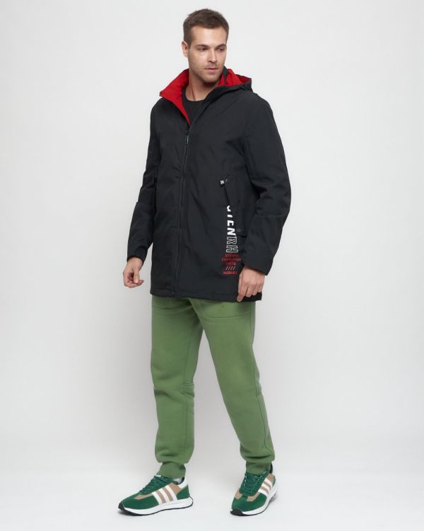 Men's sports parka with black hood 88635Ch