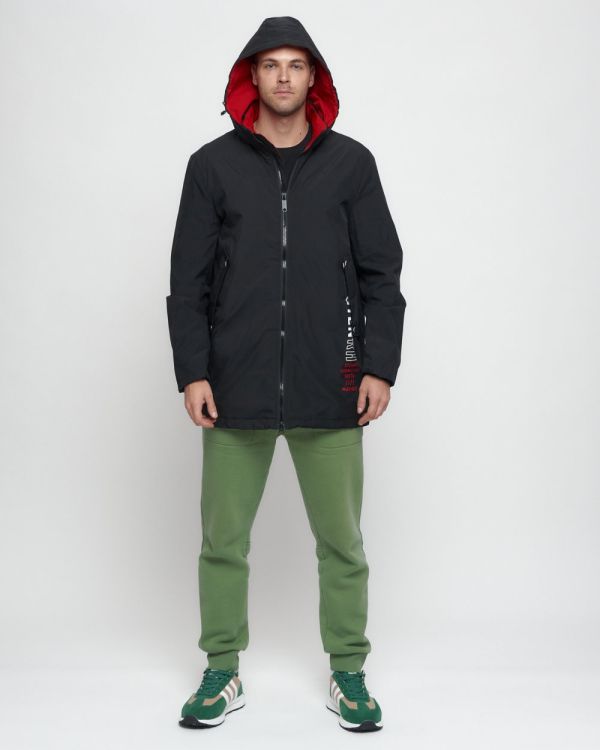 Men's sports parka with a hood in dark blue 88635TS