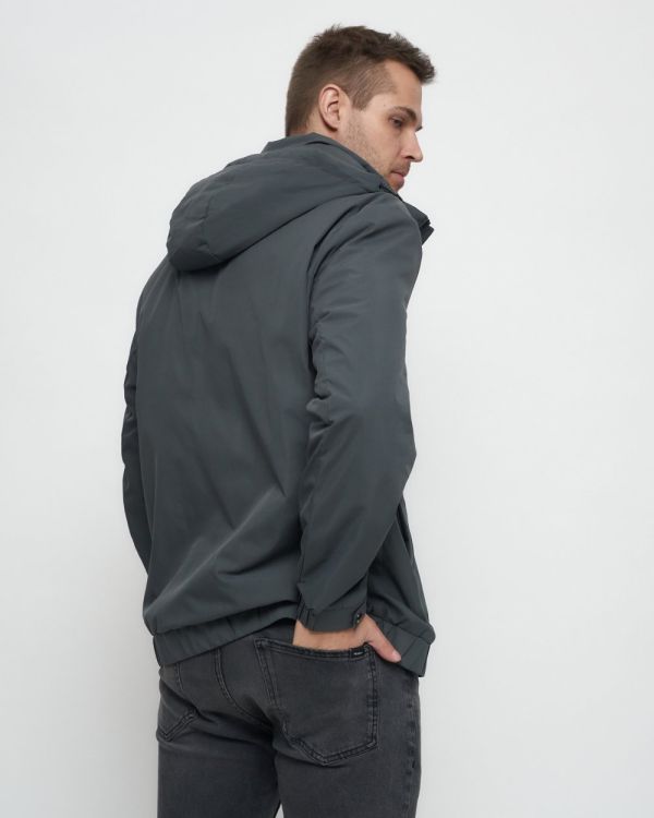 Men's sports jacket with large elastic band, gray 88657Sr