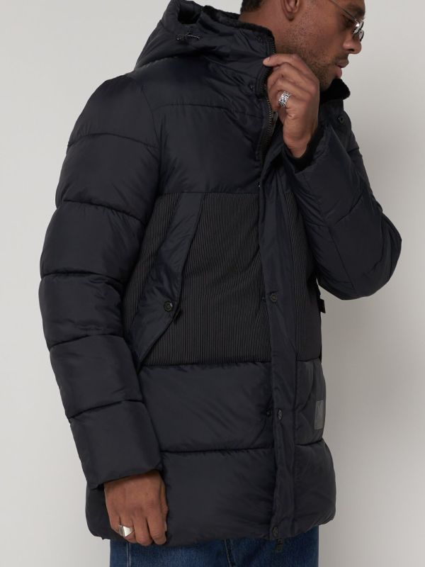 Men's classic winter jacket in dark blue 93629TS